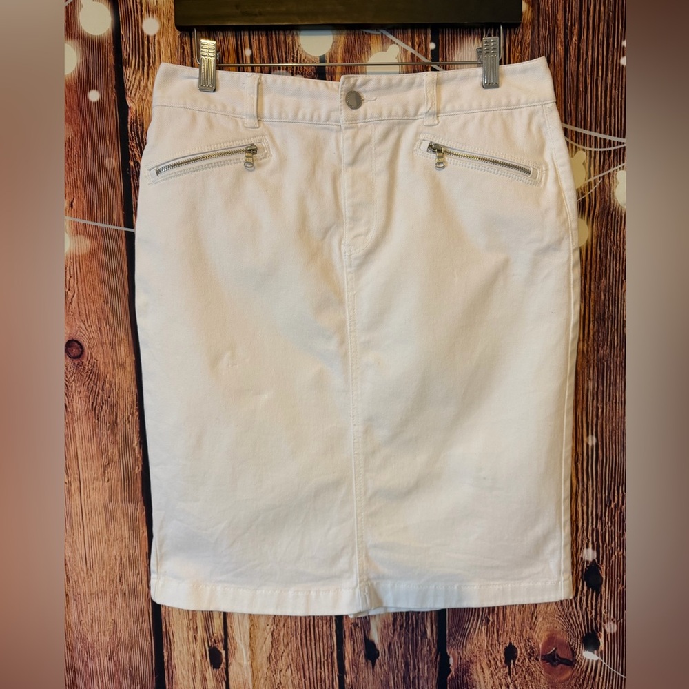 Ralph Lauren White Denim Pencil Skirt